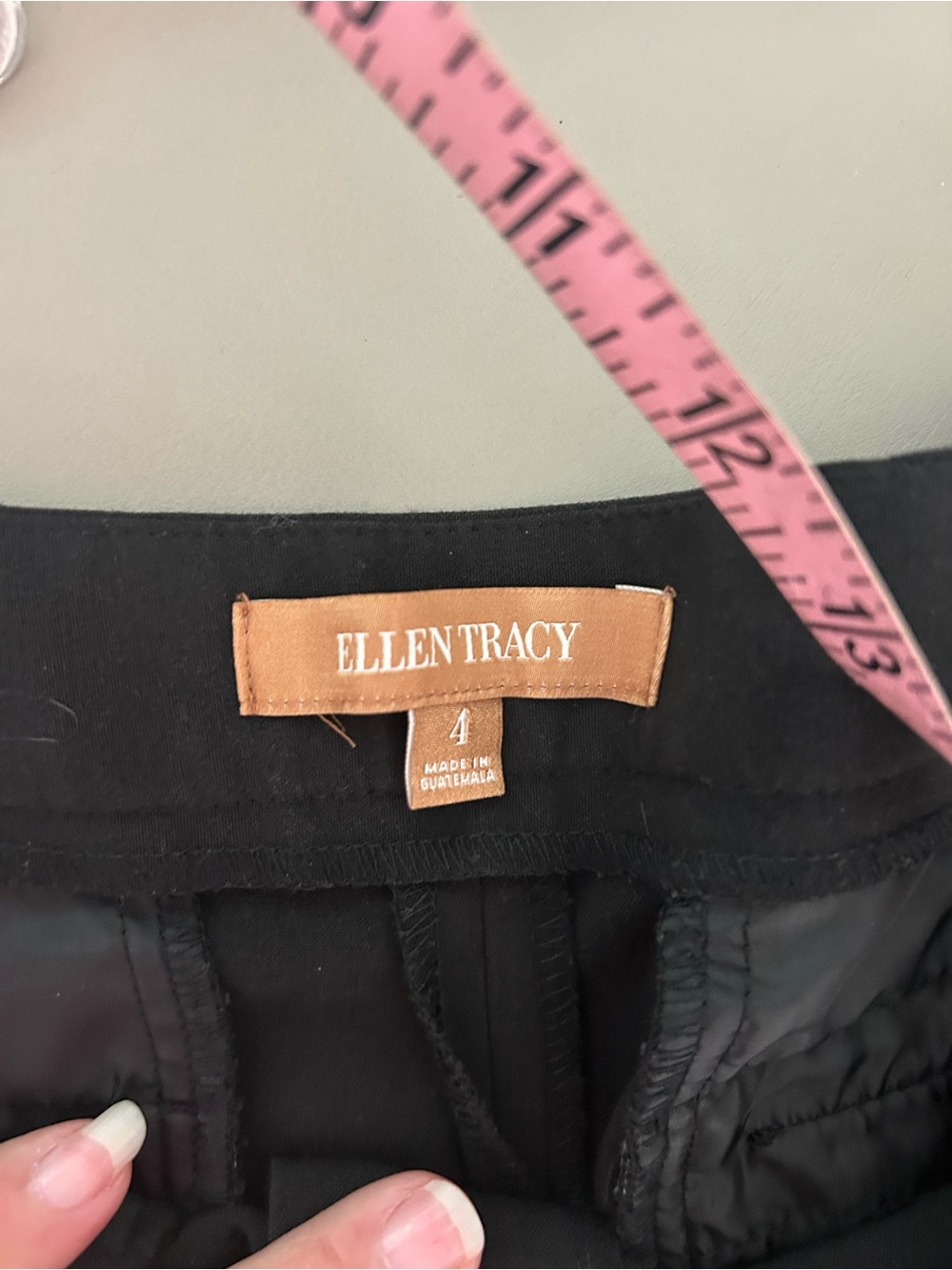 Ellen Tracy Black Ankle Pants with Gold Zip Accent - Picture 7 of 8